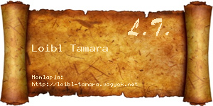 Loibl Tamara névjegykártya